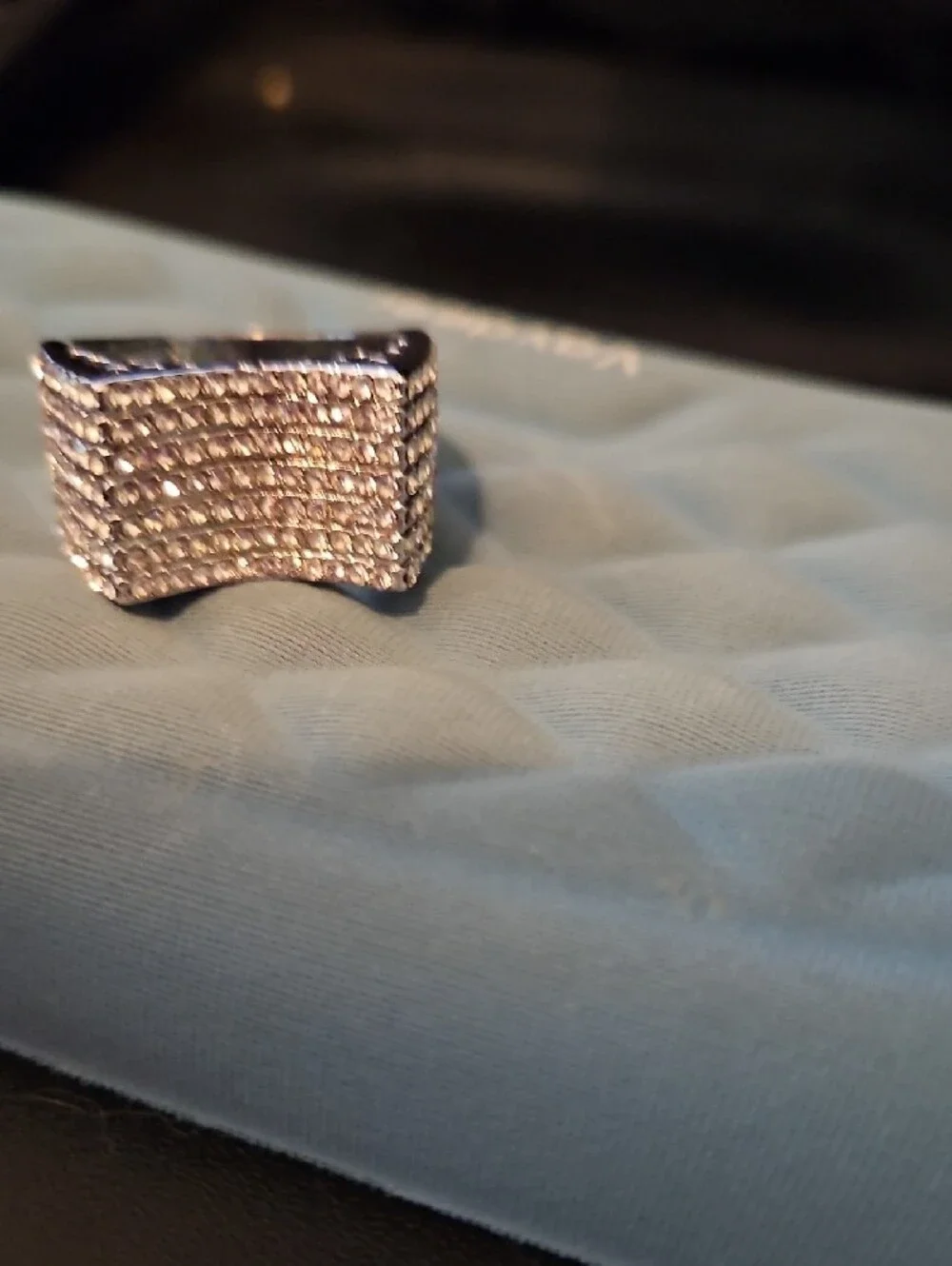 Silver Crystal Pavé Statement Ring - Women Jewelry